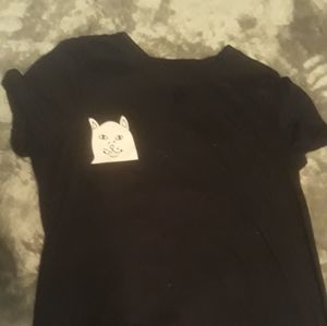Cat middle finger shirt small